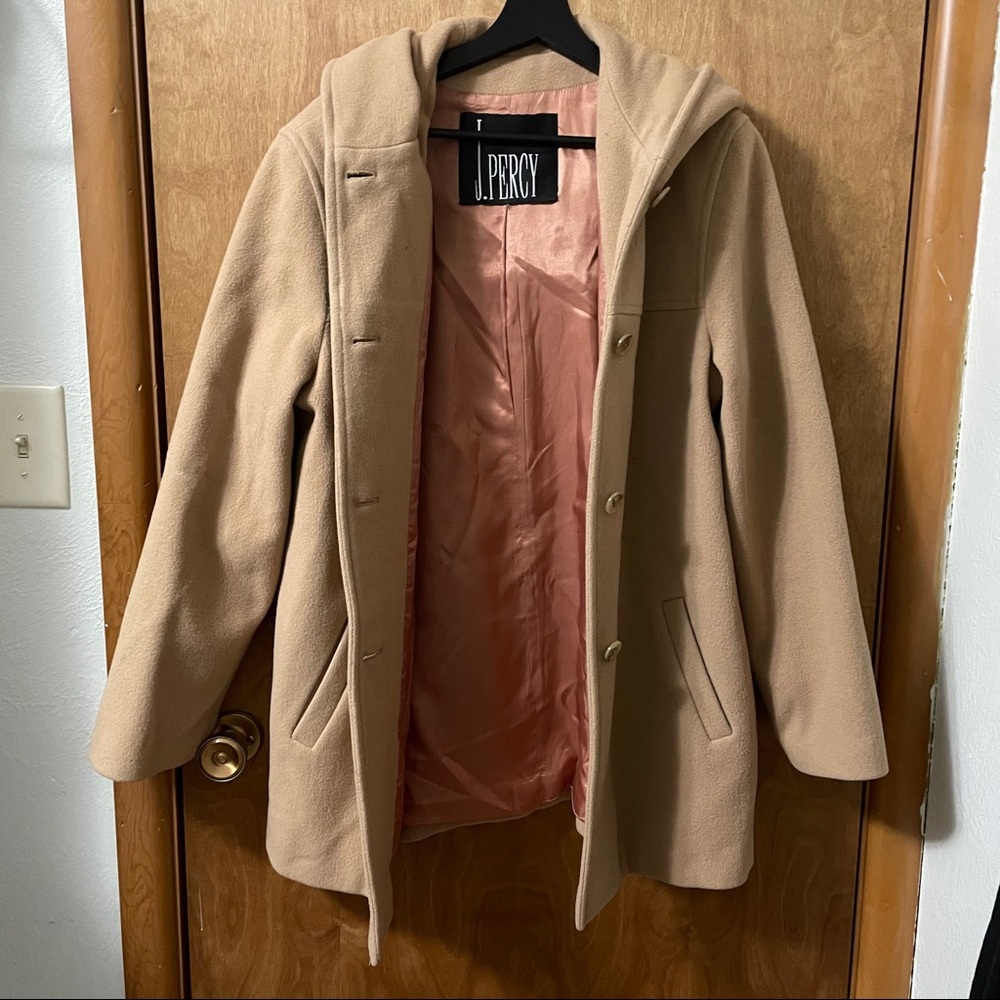 VINTAGE Beige Hooded Peacoat